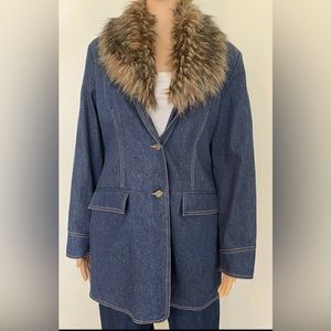 Terry Lewis Classic Luxuries-70s Vtg, Denim/Faux Fur, Boho, Western,Jacket. Sz-S